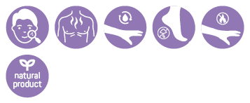 Simboli color lilla per aromacura rilassante e pelle sensibile – con timo, lavanda e rosmarino