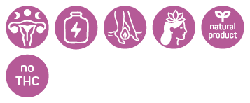 Simboli magenta per rigenerazione, umore, concentrazione ed equilibrio femminile – con estratto naturale di CBD senza THC